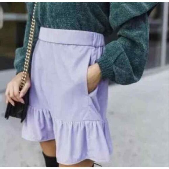 J. Crew Womens Size Mec Skirt Peplum Mini Velvet Thistle Purple Lavender - Picture 1 of 8